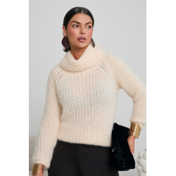 GRUBO PLECIONY SWETER Z GOLFEM