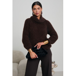 GRUBO PLECIONY SWETER Z GOLFEM