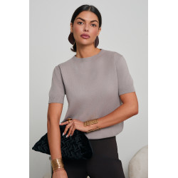 BASICOWY SWETER Z KRÓTKIM RĘKAWEM