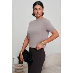 BASICOWY SWETER Z KRÓTKIM RĘKAWEM