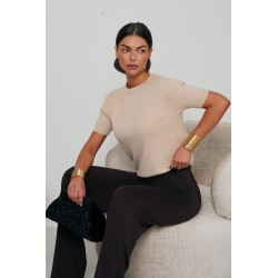 BASICOWY SWETER Z KRÓTKIM RĘKAWEM