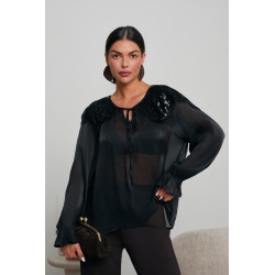 BLUZKA Z CEKINOWYM ZDOBIENIEM