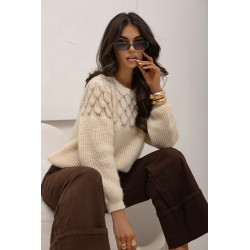 SWETER Z AŻUROWYM WZOREM