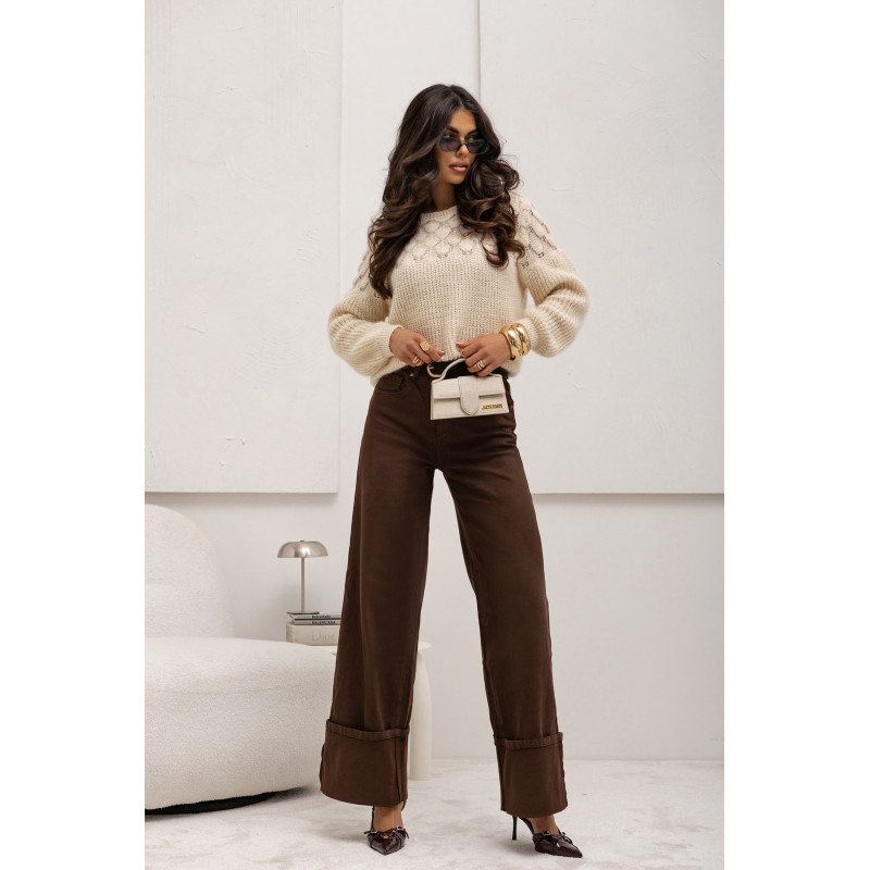 SWETER Z AŻUROWYM WZOREM