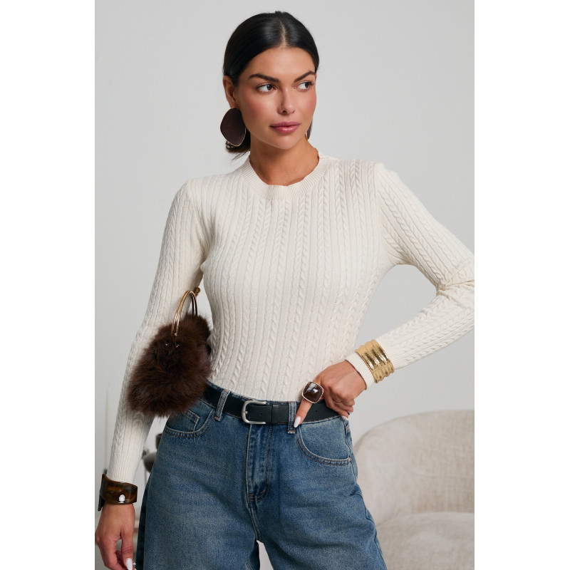 WARKOCZOWY SWETER O DOPASOWANYM KROJU