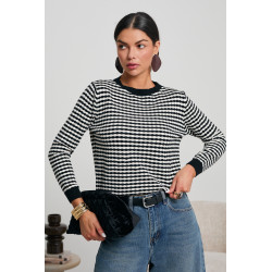 DZIANINOWY SWETER O STRUKTURALNYM WZORZE