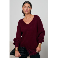 OVERSIZOWY SWETER Z KORONKOWYM DOŁEM