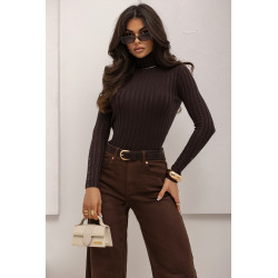 PRĄŻKOWANY GOLF Z GUZIKAMI NA RĘKAWACH