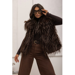 FUTRZANA KAMIZELKA Z DŁUGIM WŁOSIEM