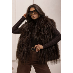 FUTRZANA KAMIZELKA Z DŁUGIM WŁOSIEM