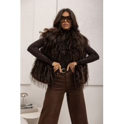 FUTRZANA KAMIZELKA Z DŁUGIM WŁOSIEM