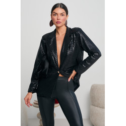 OVERSIZOWA MARYNARKA Z METALICZNĄ MOZAIKĄ