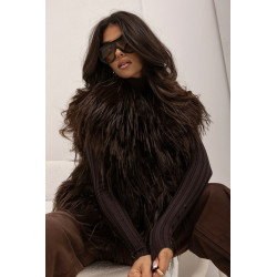 FUTRZANA KAMIZELKA Z DŁUGIM WŁOSIEM