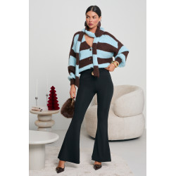 OVERSIZOWY KARDIGAN W PASKI Z SZALIKIEM