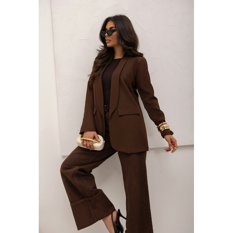 OVERSIZOWA MARYNARKA Z SZALOWYM KOŁNIERZEM