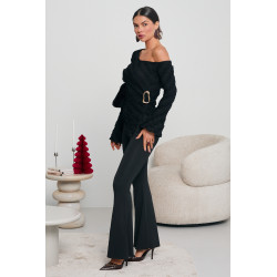SPODNIE FLARE Z BIŻUTERYJNYM DETALEM