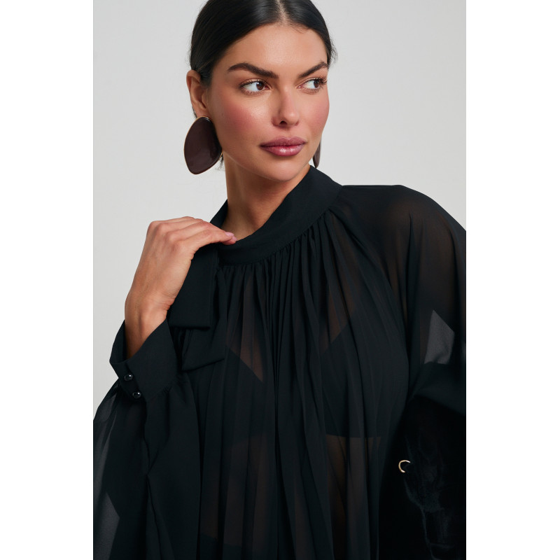 SZYFONOWA BLUZKA Z SZEROKIMI RĘKAWAMI