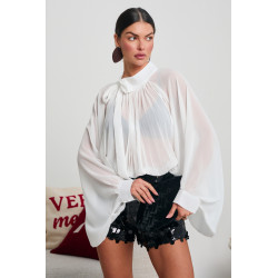 SZYFONOWA BLUZKA Z SZEROKIMI RĘKAWAMI