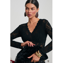 KORONKOWE BODY Z FALOWANYM DEKOLTEM