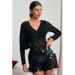 KORONKOWE BODY Z FALOWANYM DEKOLTEM