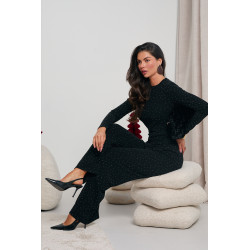 BROKATOWY KOMPLET Z KRYSZTAŁKAMI