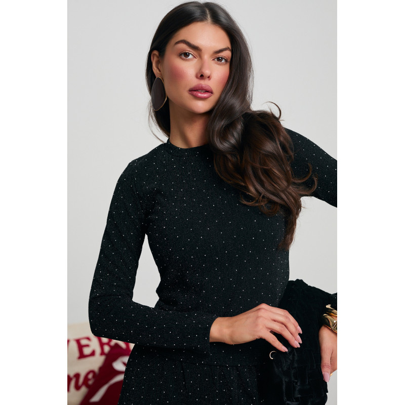 BROKATOWY KOMPLET Z KRYSZTAŁKAMI