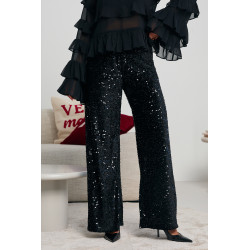 CEKINOWE SPODNIE TYPU WIDE LEG