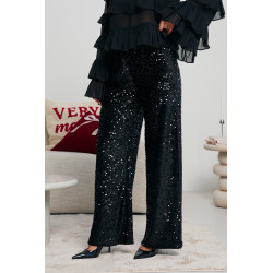 CEKINOWE SPODNIE TYPU WIDE LEG