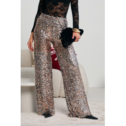 CEKINOWE SPODNIE TYPU WIDE LEG