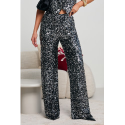 CEKINOWE SPODNIE TYPU WIDE LEG