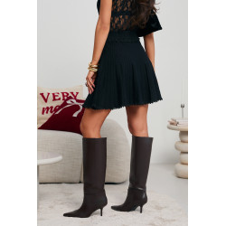 PLISOWANA SPÓDNICA MINI Z KORONKOWWYM WYKOŃCZENIEM
