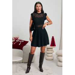 PLISOWANA SPÓDNICA MINI Z KRYSZTAŁKAMI