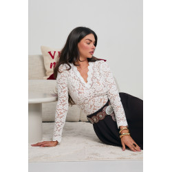 ROZKLOSZOWANA SPÓDNICA MIDI Z DEKORACYJNYM PASKIEM