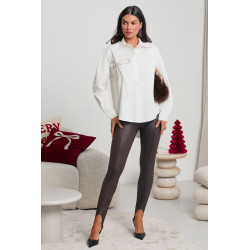 LEGGINSY Z EFEKTEM SKÓRY ZE STIRRUPAMI