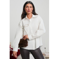 KOSZULA Z KRYSZTAŁKOWĄ KOKARDĄ