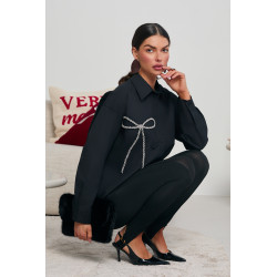 KOSZULA Z KRYSZTAŁKOWĄ KOKARDĄ