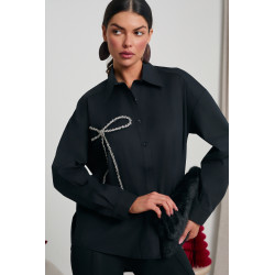 KOSZULA Z KRYSZTAŁKOWĄ KOKARDĄ