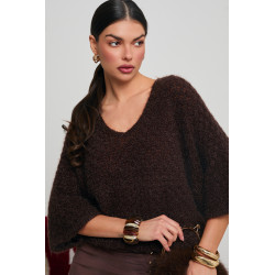 AŻUROWY SWETER O LUŹNYM KROJU