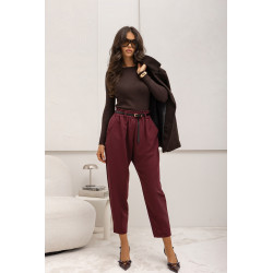 SPODNIE O PROSTYM KROJU Z PASKIEM