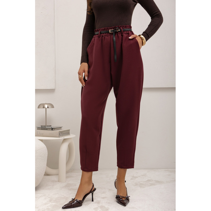 SPODNIE O PROSTYM KROJU Z PASKIEM