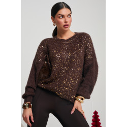 OVERSIZOWY SWETER ZE ZŁOTYM NAKROPIENIEM