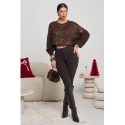 OVERSIZOWY SWETER ZE ZŁOTYM NAKROPIENIEM