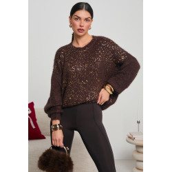 OVERSIZOWY SWETER ZE ZŁOTYM NAKROPIENIEM