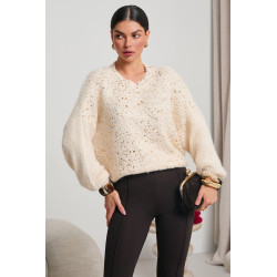 OVERSIZOWY SWETER ZE ZŁOTYM NAKROPIENIEM