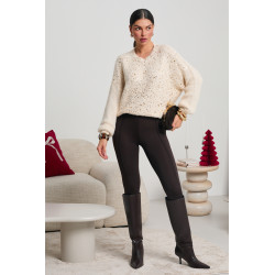 OVERSIZOWY SWETER ZE ZŁOTYM NAKROPIENIEM