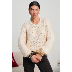 OVERSIZOWY SWETER ZE ZŁOTYM NAKROPIENIEM
