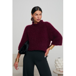 LUŹNY SWETER Z GRUBYM SPLOTEM I STÓJKĄ