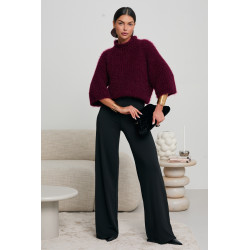 LUŹNY SWETER Z GRUBYM SPLOTEM I STÓJKĄ