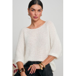 SWETER OVERSIZE Z KRÓTKIM RĘKAWEM