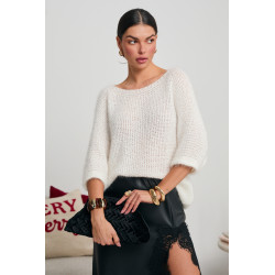 SWETER OVERSIZE Z KRÓTKIM RĘKAWEM